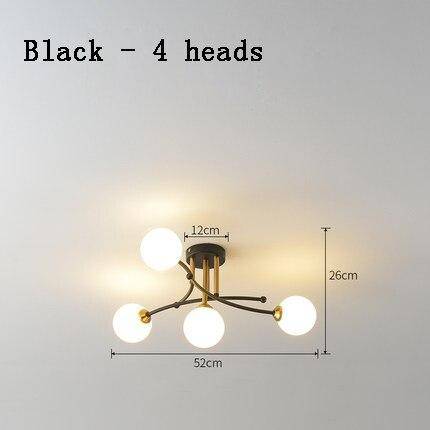 Lustre design à LED en métal avec plusieurs boules en verre Creative - vue 15 sur 15