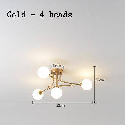 Lustre design à LED en métal avec plusieurs boules en verre Creative - vue 10 sur 15