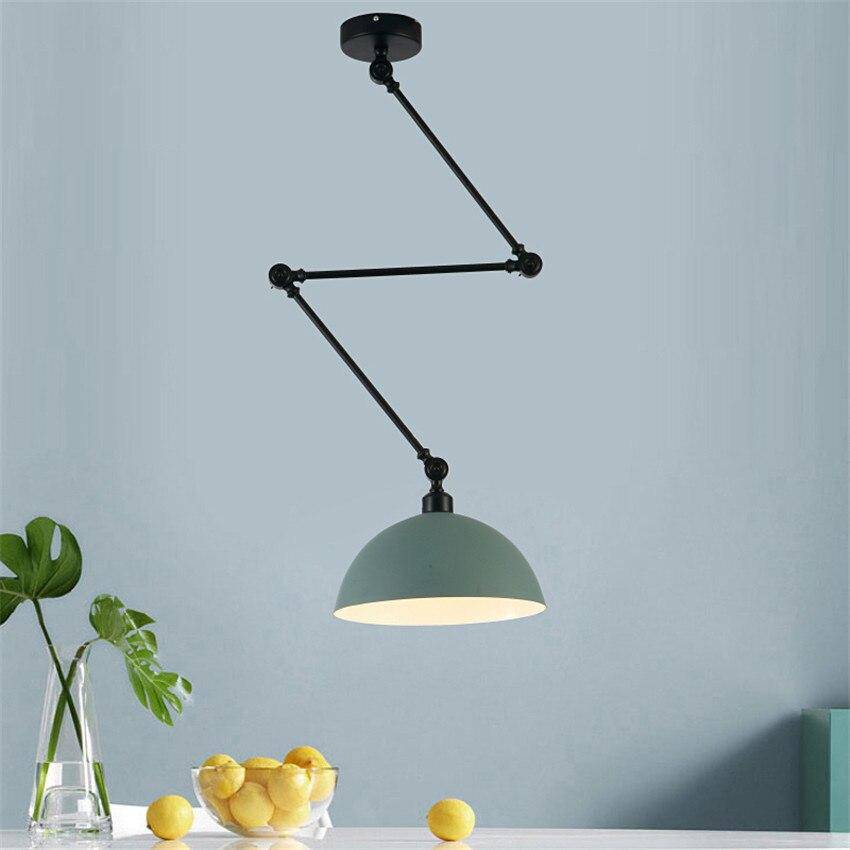 Plafonnier LED design à bras articulé et abat-jour coloré Macaron - vue 2 sur 11