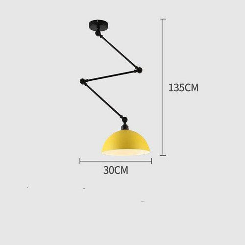 Plafonnier LED design à bras articulé et abat-jour coloré Macaron - vue 12 sur 11