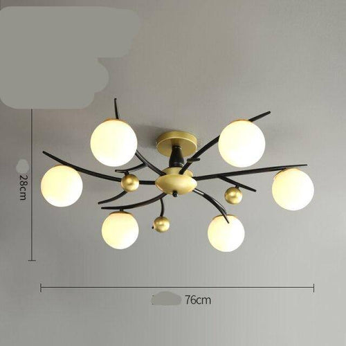 Plafonnier design à LED en métal avec plusieurs boules en verre Loft - vue 7 sur 8