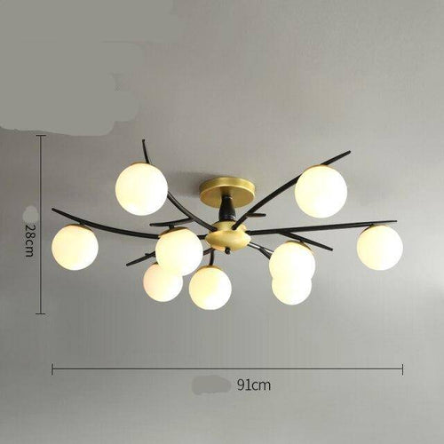 Plafonnier design à LED en métal avec plusieurs boules en verre Loft - vue 8 sur 8