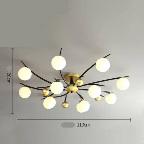 Plafonnier design à LED en métal avec plusieurs boules en verre Loft - vue 9 sur 8