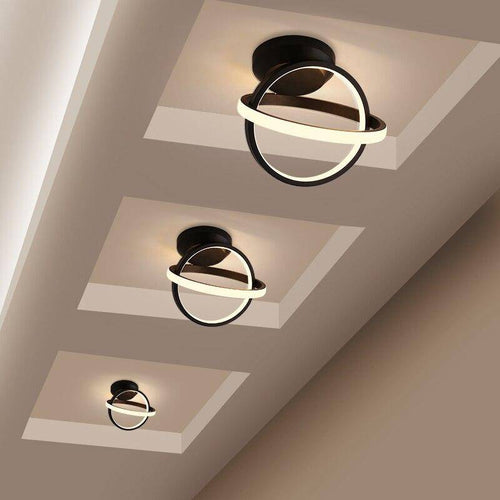Plafonnier moderne LED avec disques lumineux en métal - vue 5 sur 7