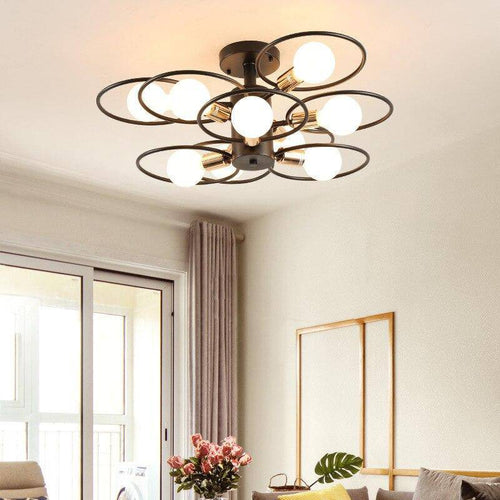 Plafonnier LED avec plusieurs cercles en métal - vue 3 sur 8