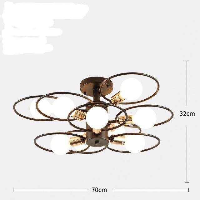 Plafonnier LED avec plusieurs cercles en métal - vue 8 sur 8