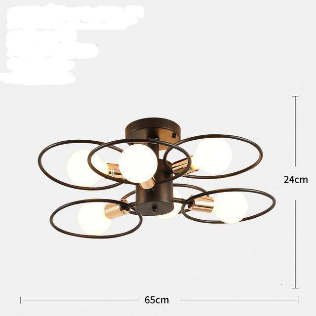 Plafonnier LED avec plusieurs cercles en métal - vue 5 sur 8