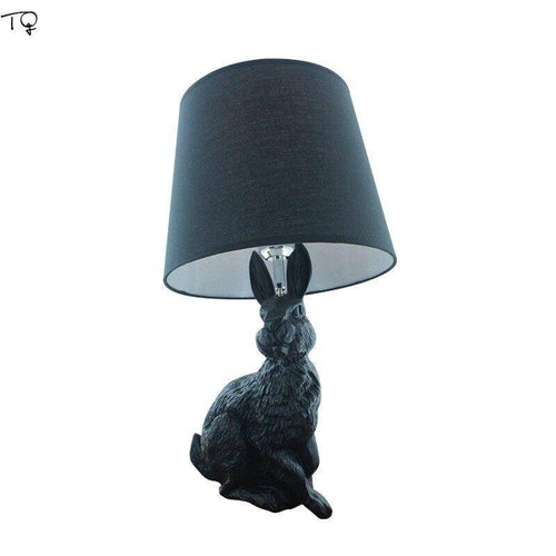 Lampe de chevet LED en forme de lapin avec abat-jour - vue 2 sur 3