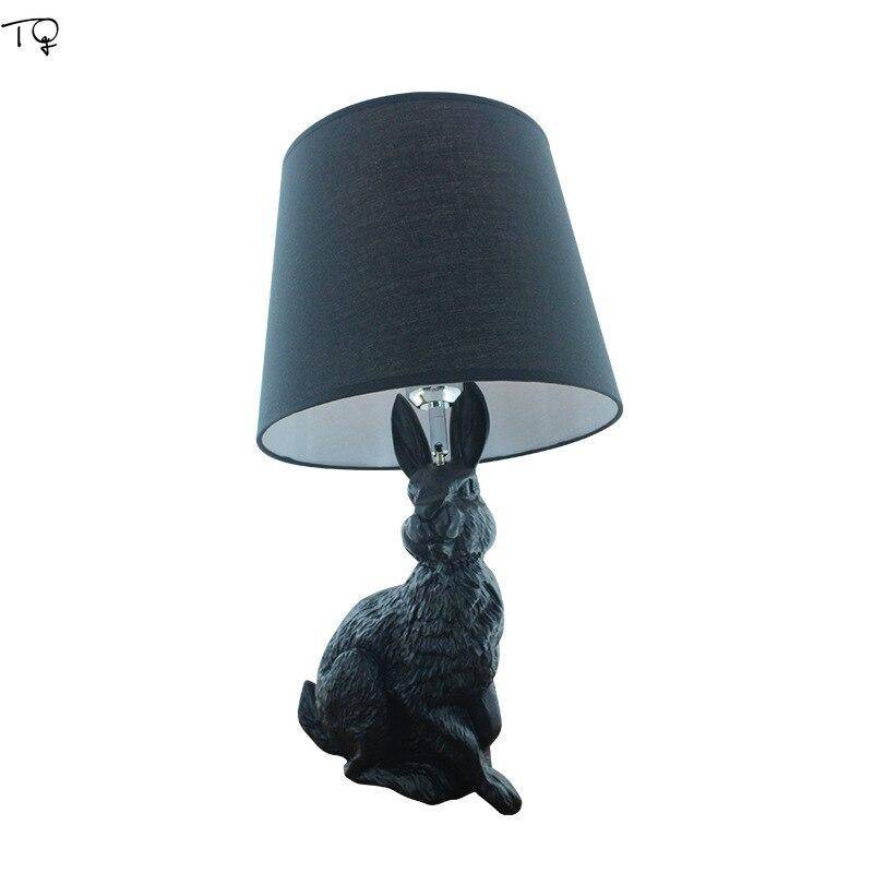 Lampe de chevet LED en forme de lapin avec abat-jour - vue 2 sur 3