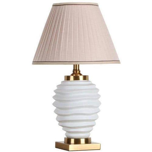 Lampe à poser LED en céramique à vagues Dohia - vue 4 sur 5