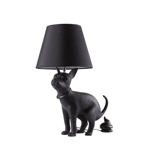 Lampe à poser avec support chien et abat-jour noir - vue 6 sur 6