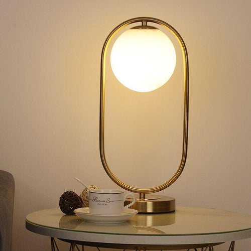 Lampe à poser design LED avec anneau en métal et boule en verre Chao - vue 4 sur 5