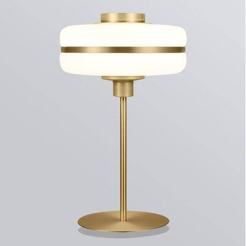 Lampe de chevet moderne LED aux formes arrondies et pied doré Hotel - vue 3 sur 4