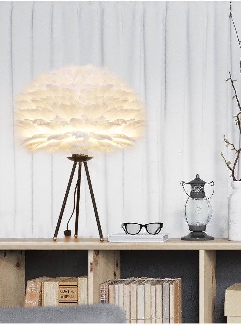 Lampe de chevet à plumes et trépied Father - vue 4 sur 7