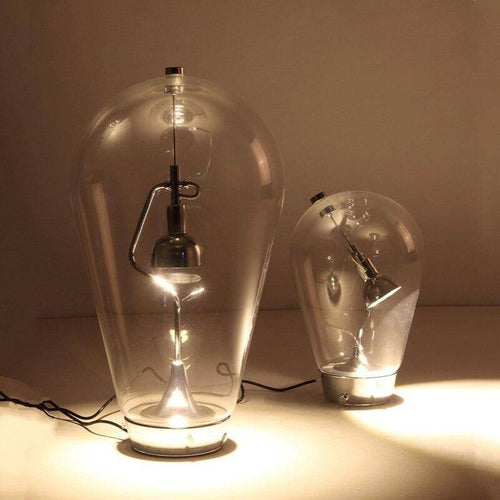 Lampe à poser design à LED chromé dans ampoule en verre - vue 3 sur 7