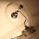Lampe à poser design à LED chromé dans ampoule en verre