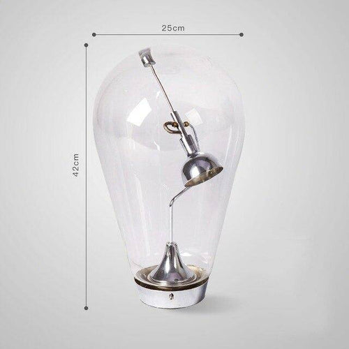 Lampe à poser design à LED chromé dans ampoule en verre - vue 8 sur 7