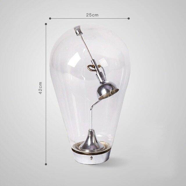 Lampe à poser design à LED chromé dans ampoule en verre - vue 7 sur 7