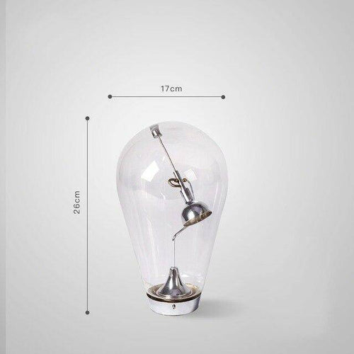 Lampe à poser design à LED chromé dans ampoule en verre - vue 6 sur 7