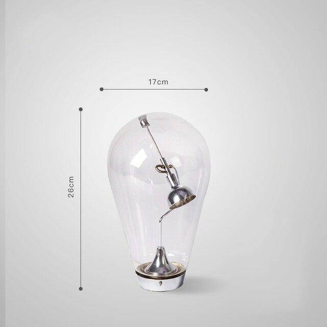 Lampe à poser design à LED chromé dans ampoule en verre - vue 5 sur 7