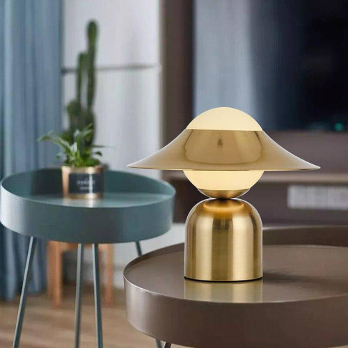 Lampe à poser design LED en métal doré arrondi Octavia - vue 3 sur 4