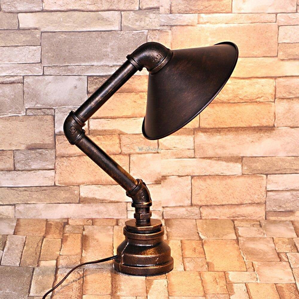 Lampe à poser rétro LED en métal style industriel - vue 2 sur 3