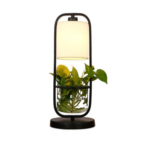 Lampe à poser LED avec abat-jour et plante - vue 3 sur 5