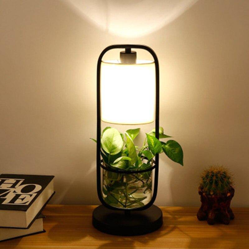 Lampe à poser LED avec abat-jour et plante - vue 5 sur 5
