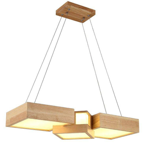 Lustre moderne LED aux formes géométriques en bois Stars - vue 8 sur 7