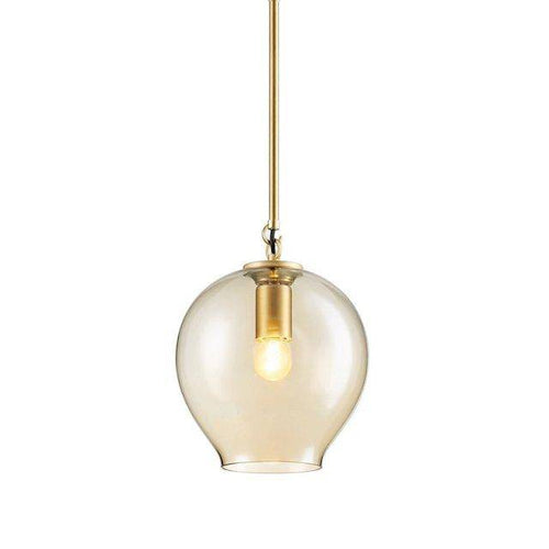 Suspension design LED en verre cristal et anneaux dorés - vue 6 sur 5