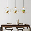 Suspension design LED avec anneau doré et métal et demi-sphère Luxury