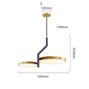 Suspension design LED avec cercle doré et finitions Creative