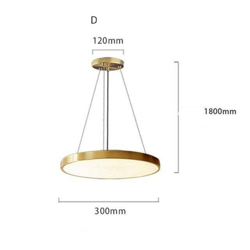 Suspension design LED avec cercle doré et finitions Creative - vue 6 sur 11
