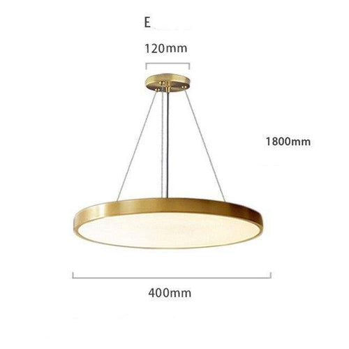 Suspension design LED avec cercle doré et finitions Creative - vue 12 sur 11