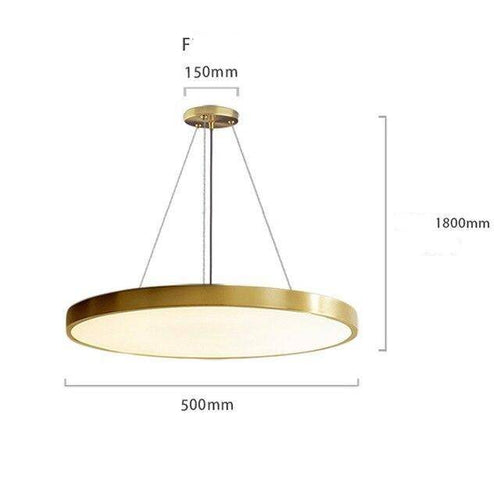 Suspension design LED avec cercle doré et finitions Creative - vue 9 sur 11