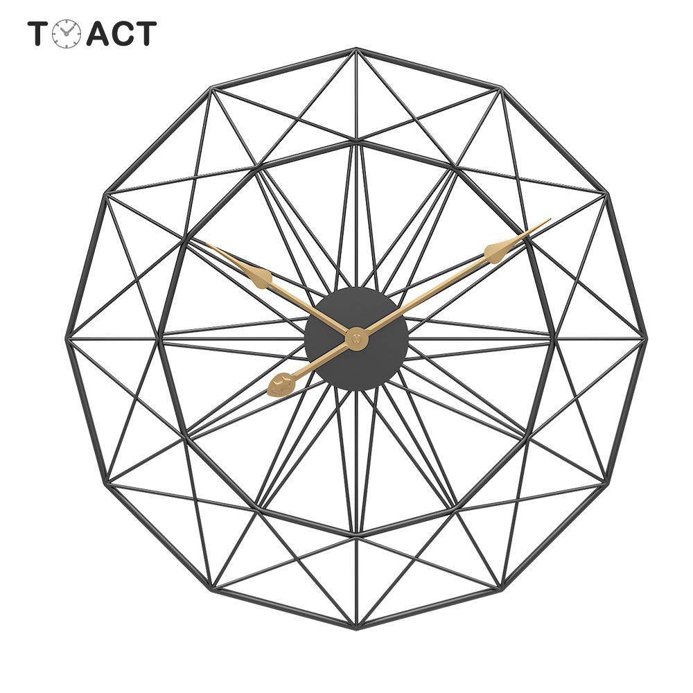 Horloge murale design rond géométrique en métal 50cm - vue 3 sur 5