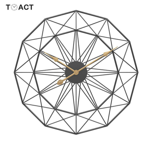 Horloge murale design rond géométrique en métal 50cm - vue 4 sur 5