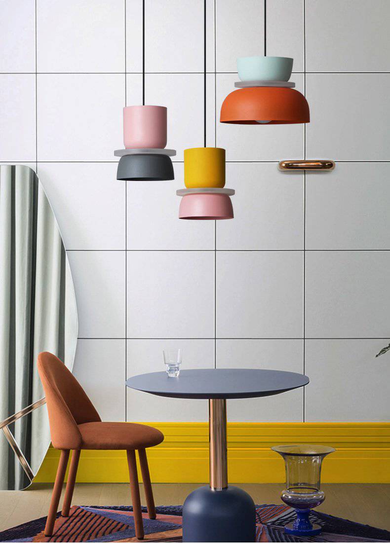 Suspension design arrondi coloré en métal Modern - vue 8 sur 18