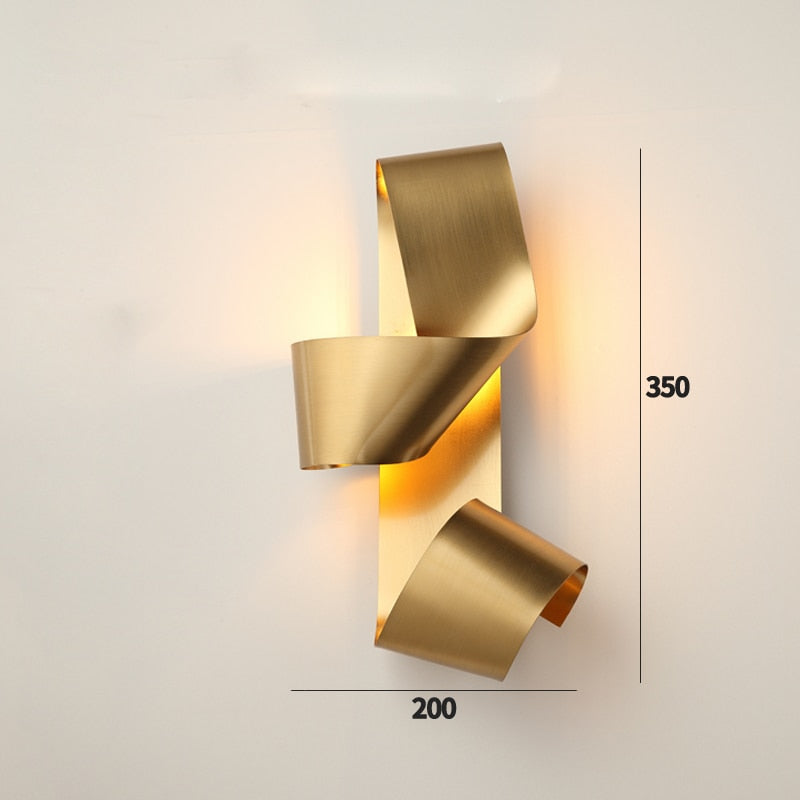 Applique murale design LED doré en forme de noeud Bowie - vue 7 sur 9