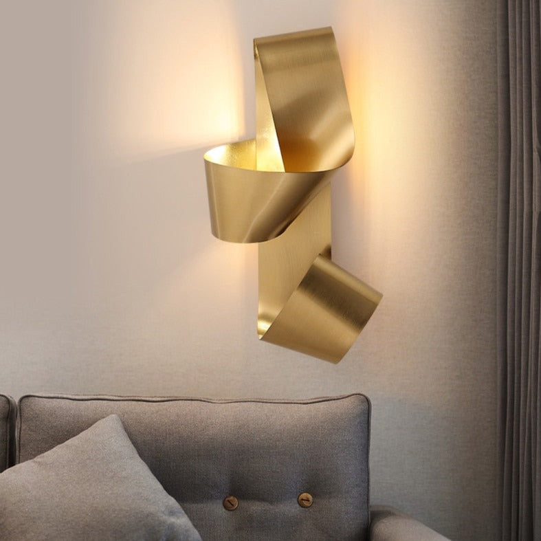 Applique murale design LED doré en forme de noeud Bowie - vue 2 sur 9
