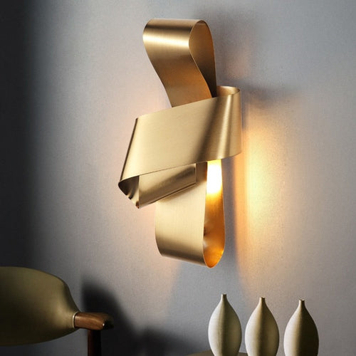 Applique murale design LED doré en forme de noeud Bowie - vue 4 sur 9
