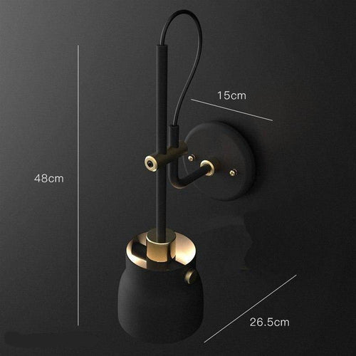 Applique murale design LED avec abat-jour arrondi en métal mat - vue 7 sur 7