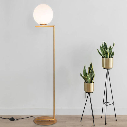 Lustre design avec boule en verre et tige de support Moderne - vue 2 sur 6