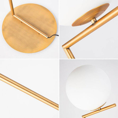 Lustre design avec boule en verre et tige de support Moderne - vue 5 sur 6