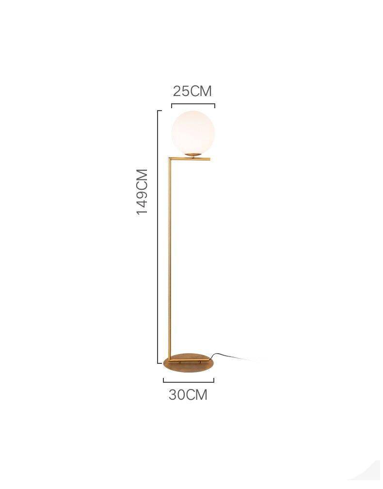 Lustre design avec boule en verre et tige de support Moderne - vue 6 sur 6