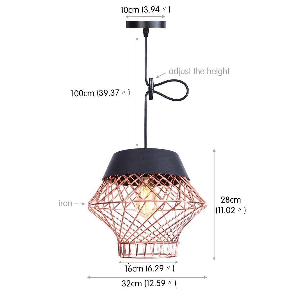 Suspension design à LED avec cage en métal industrielle Loft - vue 9 sur 10