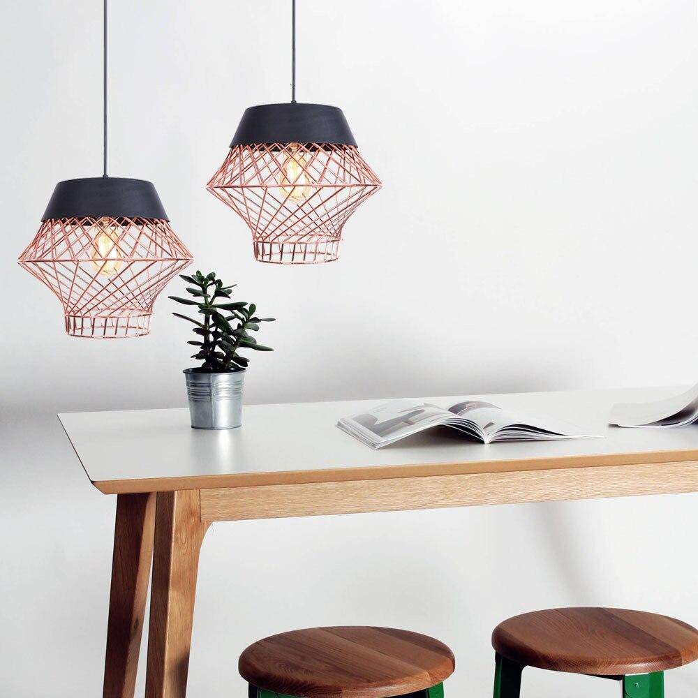 Suspension design à LED avec cage en métal industrielle Loft - vue 2 sur 10