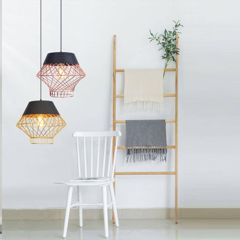 Suspension design à LED avec cage en métal industrielle Loft - vue 4 sur 10