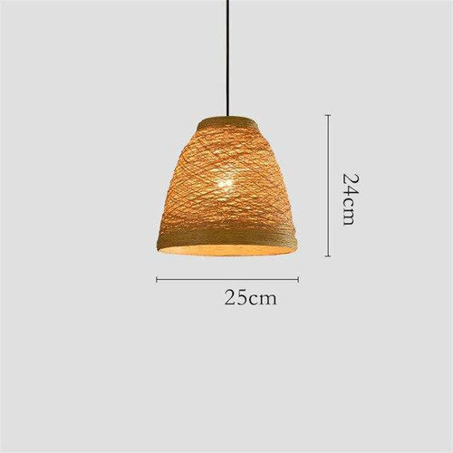 Suspension en rotin LED colorée style Farm - vue 10 sur 11