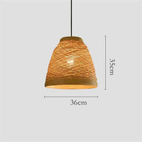Suspension en rotin LED colorée style Farm